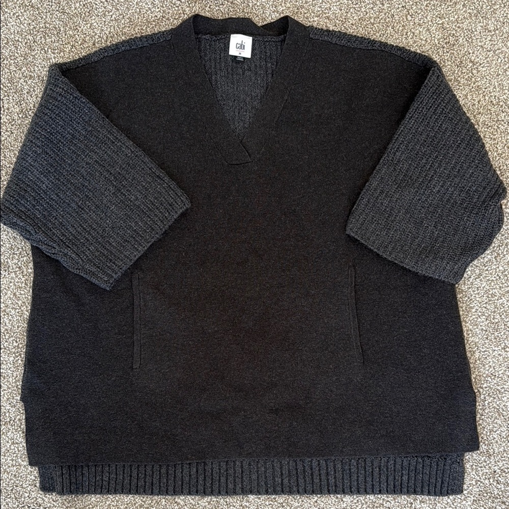 Cabi Forty Winks Sweater in Heather Charcoal size Medium